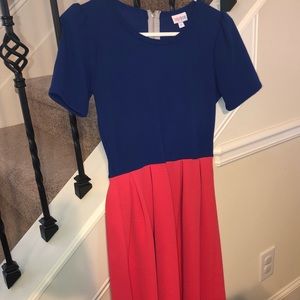 Amelia dress (small) Lularoe- two tone